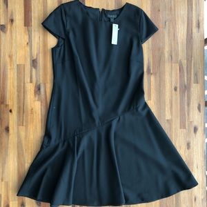 NWT JCREW Flounce Dress in Black